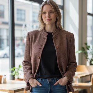 Joules Women's Tan Tweed Blazer